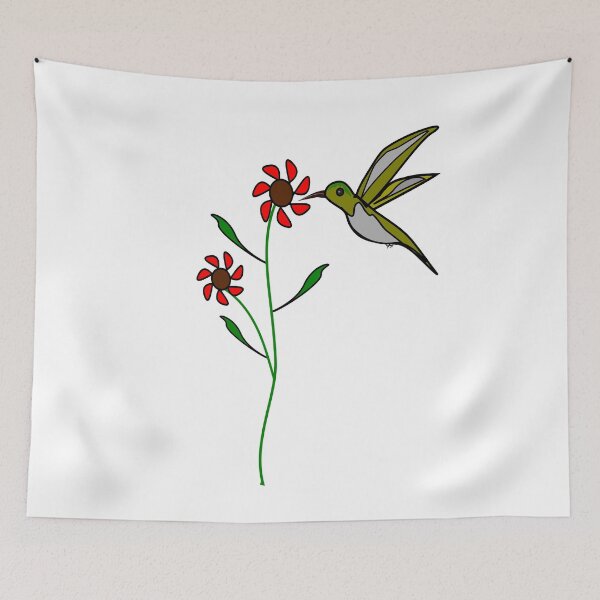 Item preview, hummingbird and flower designed and sold by ArtesBel.