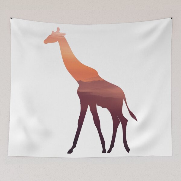 Item preview, Giraffe in Misty Mountains during Sunset designed and sold by Snilfen.