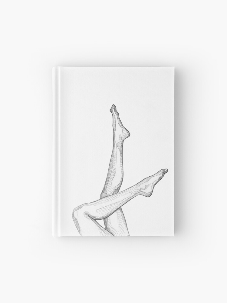 Cuaderno de tapa dura «Long Legs II - Dibujo de línea de lápiz  monocromático - Dibujo de MadliArt» de MadliArt | Redbubble