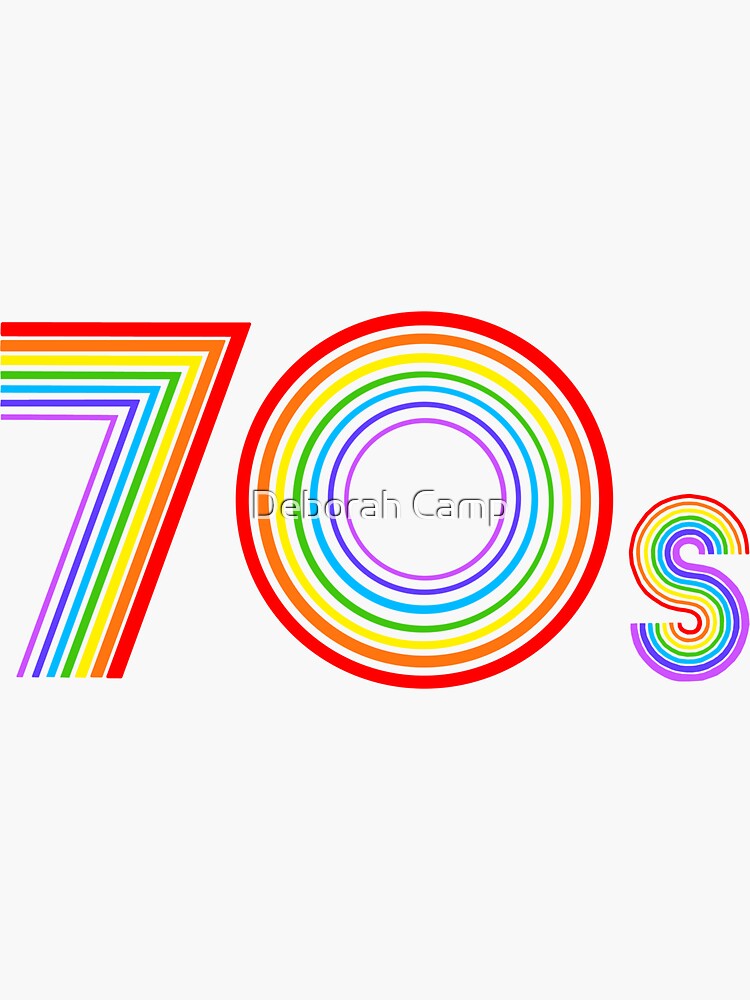 DISCO Retro 70s Rainbow' Sticker
