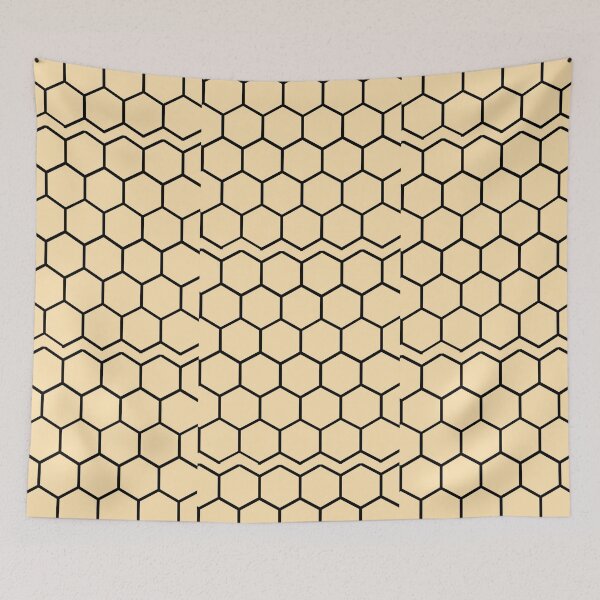 Aperçu de l'œuvre motif hexagonal jaune clair Plaids créée et vendue par JD369.