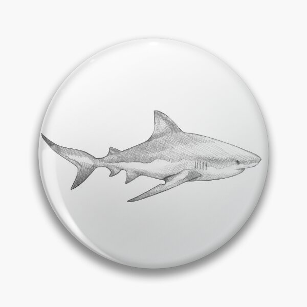 Item preview, Great White Shark I - Monochromatic Pencil Line Sketch - Drawing by MadliArt designed and sold by MadliArt.