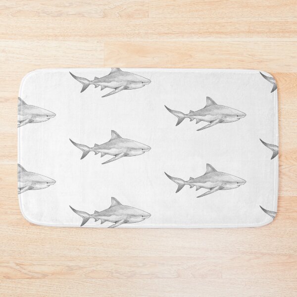 Item preview, Great White Shark I - Monochromatic Pencil Line Sketch - Drawing by MadliArt designed and sold by MadliArt.