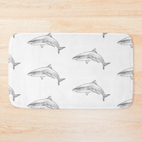 Item preview, Great White Shark V - Monochromatic Pencil Line Sketch - Drawing by MadliArt designed and sold by MadliArt.