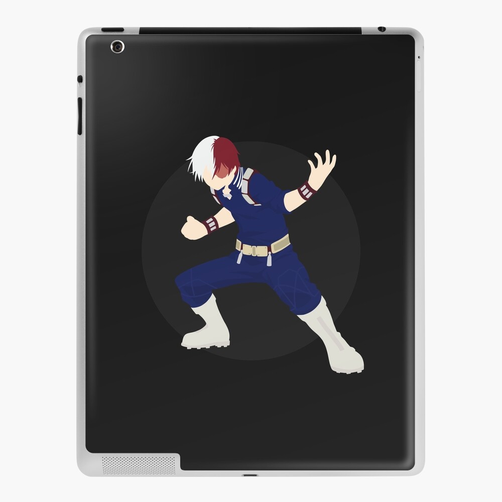 Shoto Todoroki My Hero Academia Minimalist Anime Print Dark Version Ipad Case And Skin For