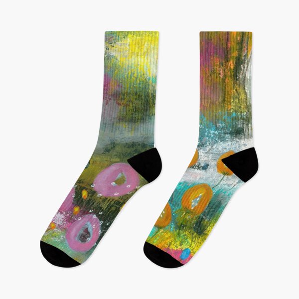 Item preview, Bright Curiosity 1, Abstract Landscape Flowers Painting designed and sold by Itaya Art.
