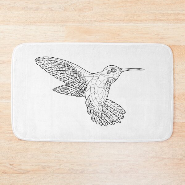 Item preview, Hummingbird in flight black line drawing designed and sold by Gerhanj.