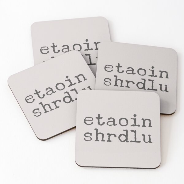Item preview, etaoin shrdlu in typewriter font designed and sold by TimeLady's Closet.