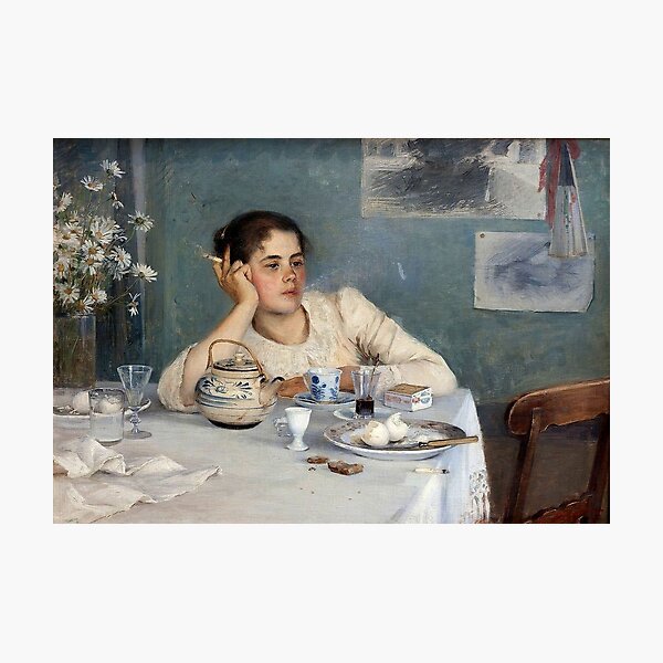 Item preview, After Breakfast Painting Elin Danielson Gambogi 1890 designed and sold by coolhiphoptees.