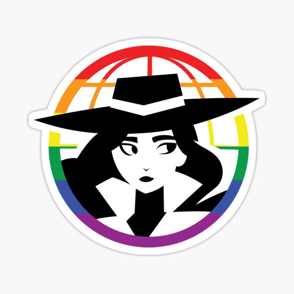 Carmen Sandiego Rainbow Logo Sticker