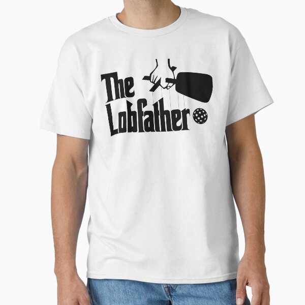 Item preview, The Pickleball Lobfather - A fun black and white graphic inspired by the classic movie and lobbing on the pickleball court designed and sold by GreenCarbon2112.