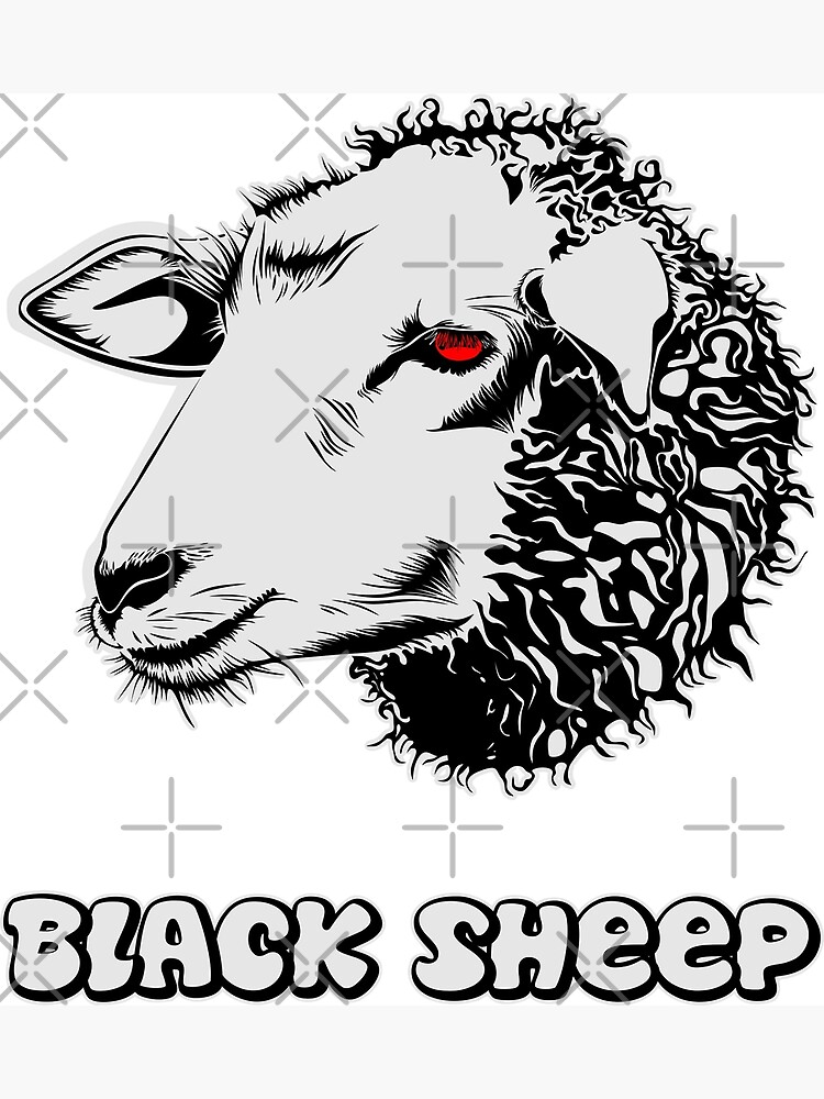 "Black Sheep red eyes" Poster by birdoart Redbubble