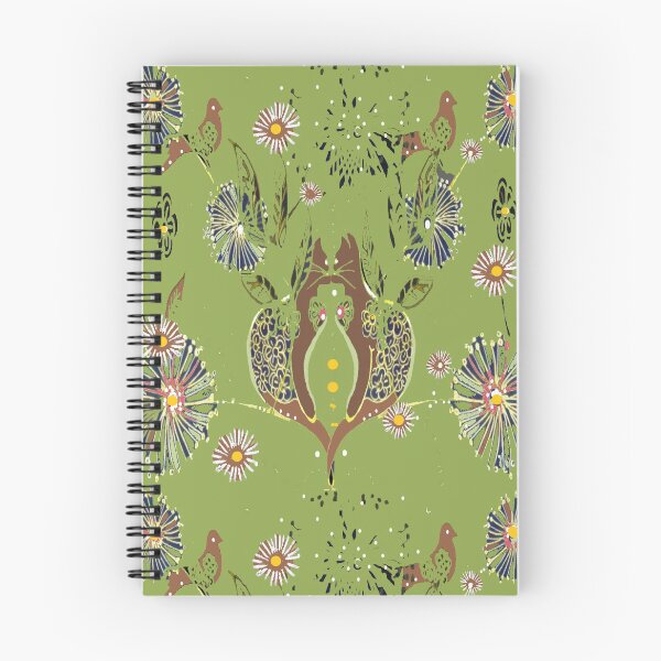 Item preview, The Love Cats Block Print Vintage Garden Toile - Pea Green designed and sold by Vanessa Peutherer.