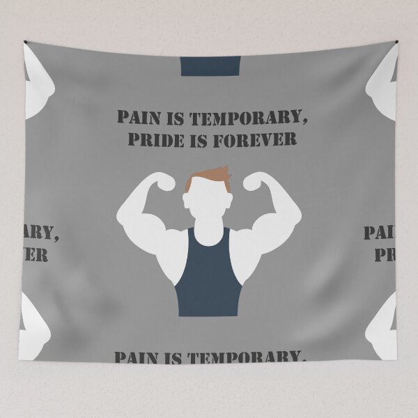 Item preview, fitnes gym bro. pain is temporary, pride is forever designed and sold by Shrewd Mood.