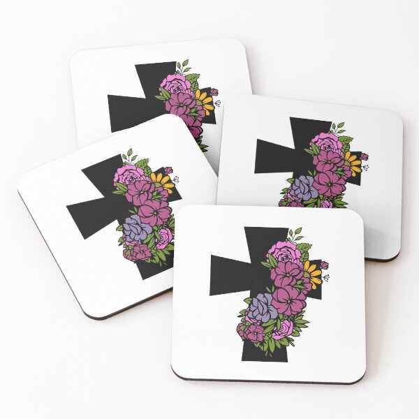 Artikelvorschau, Kreuz mit Blumenaufkleber entworfen und verkauft von kittycrafts.