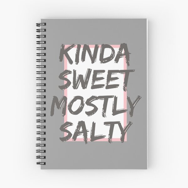 Item preview, Kinda Sweet, Mostly Salty, Text and Colour Blocking, Pink, Grey and White designed and sold by 10pmCreations.