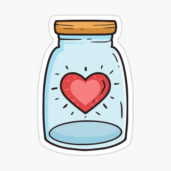 "Love jar, Jar of love, Heart jar, Cute sticker, Love sticker, Sticker for girlfriend, Sticker