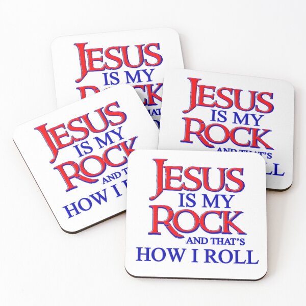 Item preview, Jesus is my Rock and that's how I Roll_Red & Blue Letters designed and sold by WLHmedia.com .