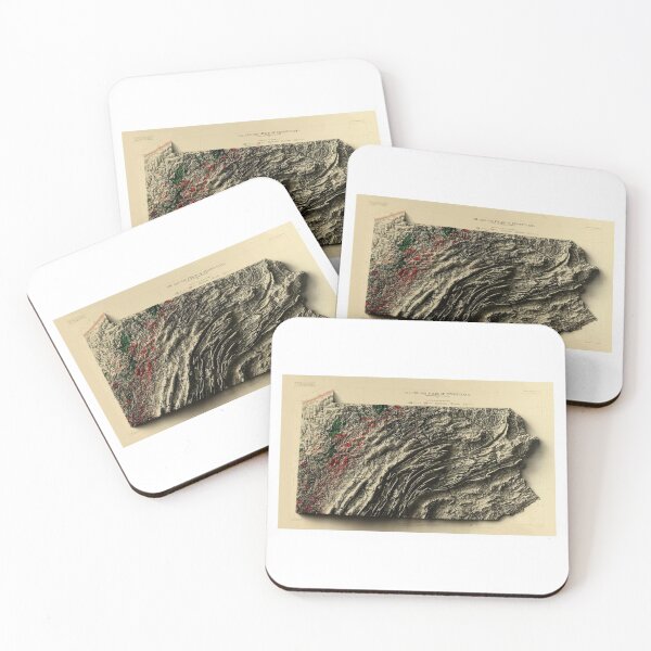 Item preview, 1921 Pennsylvania (Foggy Night) Relief Map 3D digitally-rendered designed and sold by ThinkAboutMaps.