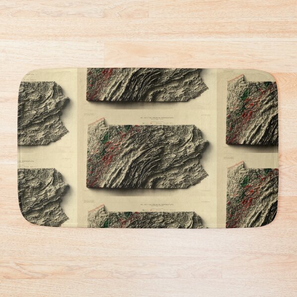 Item preview, 1921 Pennsylvania (Foggy Night) Relief Map 3D digitally-rendered designed and sold by ThinkAboutMaps.