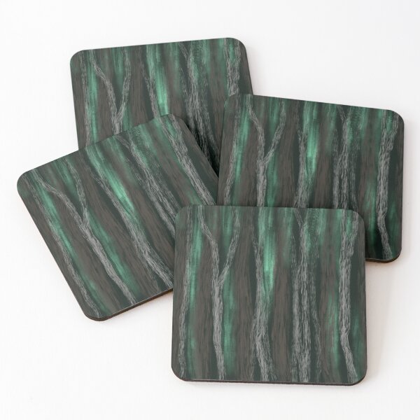 Item preview, Dark Abstract Forest Pattern - Deep Green Trees Dry Oil Brush Art  designed and sold by PrettyLittlePic.