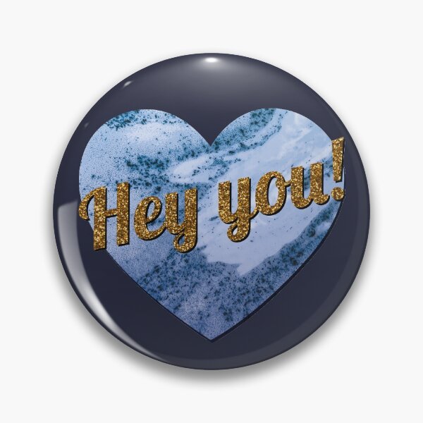 Item preview, Hey you gold and blue heart   designed and sold by myseptember18th.