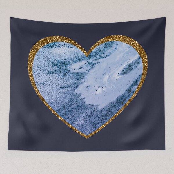 Item preview, Hey you gold and blue heart   designed and sold by myseptember18th.