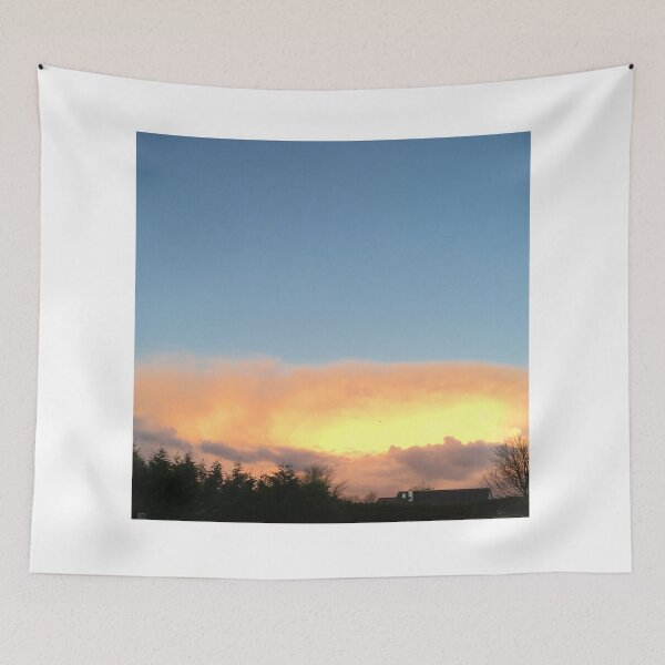 Item preview, Fantastic golden sunset clouds in blue sky on summer evening in Ireland designed and sold by LeBreab.
