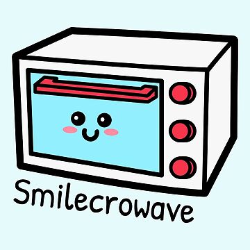 Kawaii Cute Happy Microwaves Technology Stock Illustration