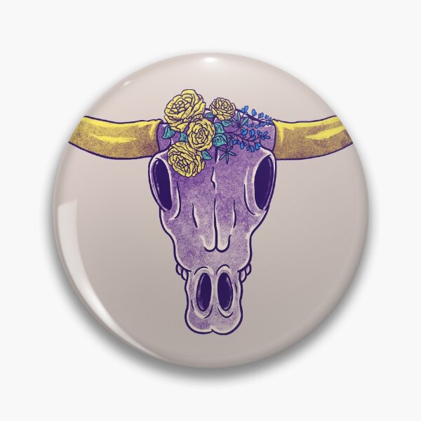 Item preview, Longhorn Skull - Yellow Rose of Texas Flowers Blue Bonnets Vintage Cartoon Cow Skull yellow roses | Vulture Culture | we're texas | we are texas designed and sold by Any Color Designs.