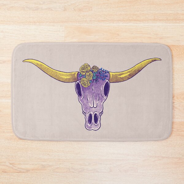 Item preview, Longhorn Skull - Yellow Rose of Texas Flowers Blue Bonnets Vintage Cartoon Cow Skull yellow roses | Vulture Culture | we're texas | we are texas designed and sold by Any Color Designs.