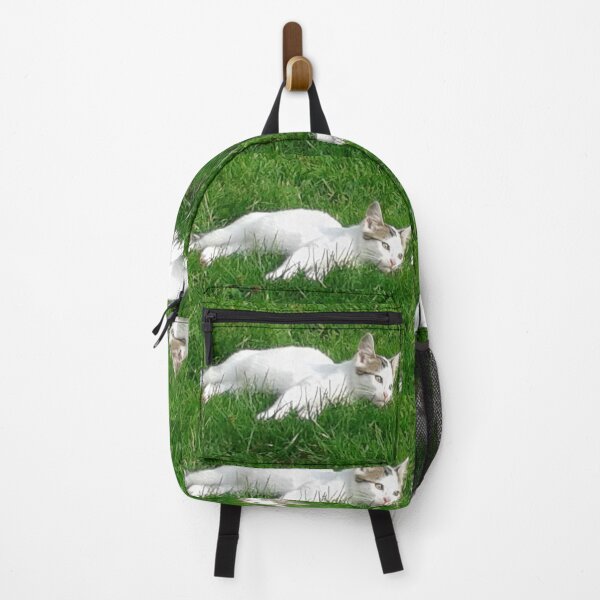 Item preview, Cute white Kitten relaxing in the Grass on a Summer Afternoon in the Sunshine designed and sold by LeBreab.