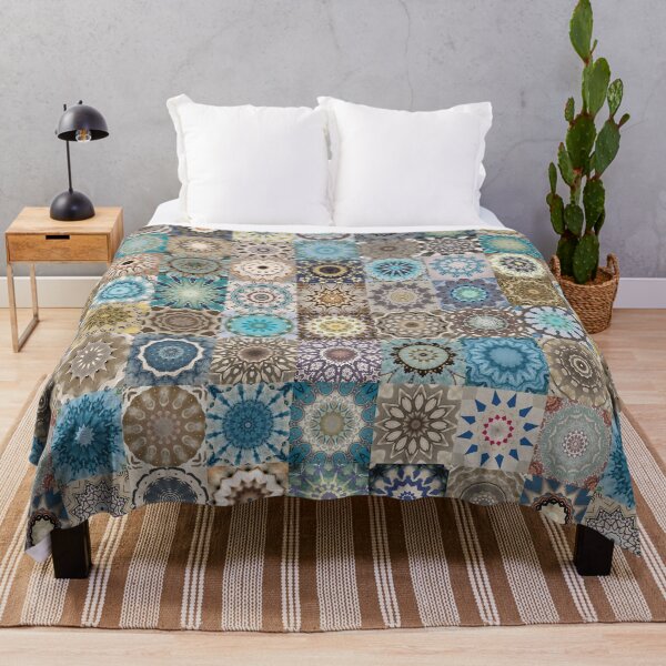 Item preview, Earthy Tones Stars and flowers Collage Pattern designed and sold by Patricia Ramsauer.