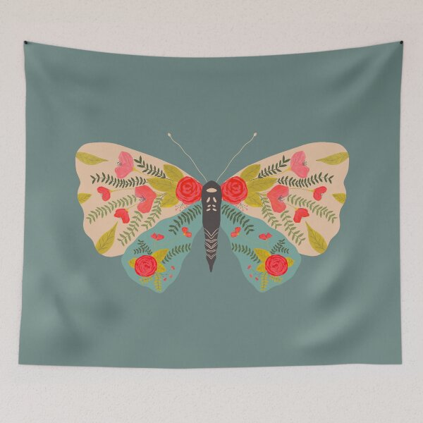 Item preview, Butterfly and Roses - Green Palette designed and sold by hannyhoney.