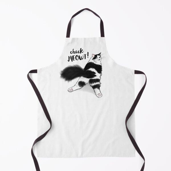 Item preview, Black and White Cat - Check Meowt - Funny Sploot designed and sold by Jenn Inashvili.