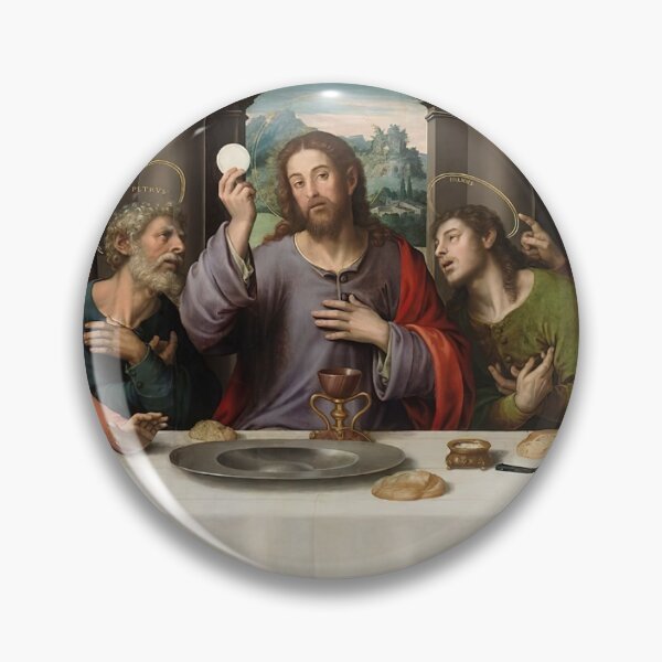 Item preview, The Last Supper Eucharist Communion Holy Mass Jesus Passion of Christ Gethsemane Agony in the Garden Crucifix Catholic Dinning Restaurant Cook Juan de Juanes designed and sold by hispanicworld.