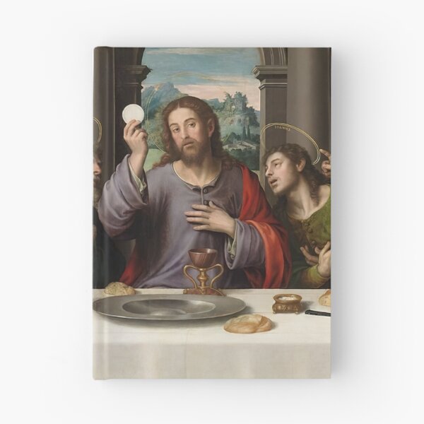 Item preview, The Last Supper Eucharist Communion Holy Mass Jesus Passion of Christ Gethsemane Agony in the Garden Crucifix Catholic Dinning Restaurant Cook Juan de Juanes designed and sold by hispanicworld.