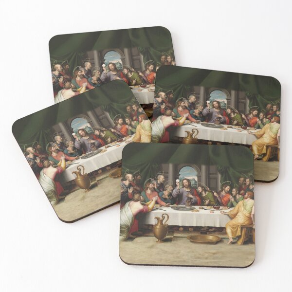 Item preview, The Last Supper Eucharist Communion Holy Mass Jesus Passion of Christ Gethsemane Agony in the Garden Crucifix Catholic Dinning Restaurant Cook Juan de Juanes designed and sold by hispanicworld.