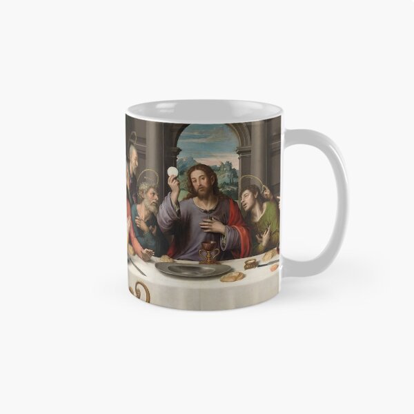 Item preview, The Last Supper Eucharist Communion Holy Mass Jesus Passion of Christ Gethsemane Agony in the Garden Crucifix Catholic Dinning Restaurant Cook Juan de Juanes designed and sold by hispanicworld.