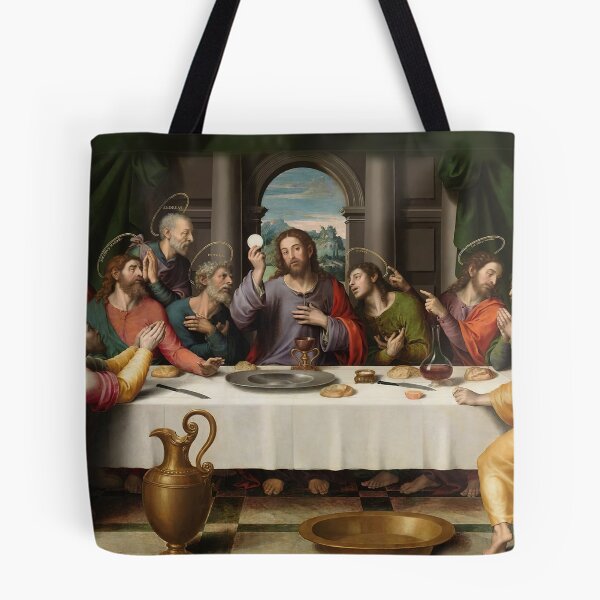 Item preview, The Last Supper Eucharist Communion Holy Mass Jesus Passion of Christ Gethsemane Agony in the Garden Crucifix Catholic Dinning Restaurant Cook Juan de Juanes designed and sold by hispanicworld.