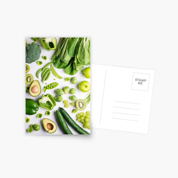 Green food on white Postcard