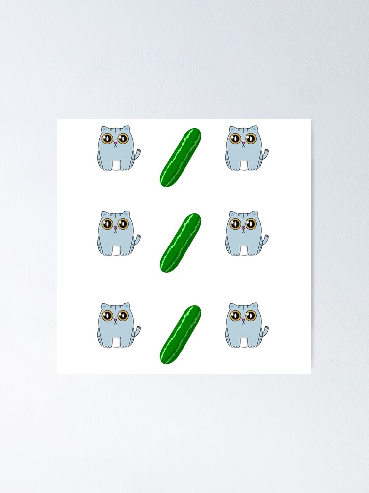 "Cats And Cucumbers Funny Meme" Poster for Sale by onwardsupplyco