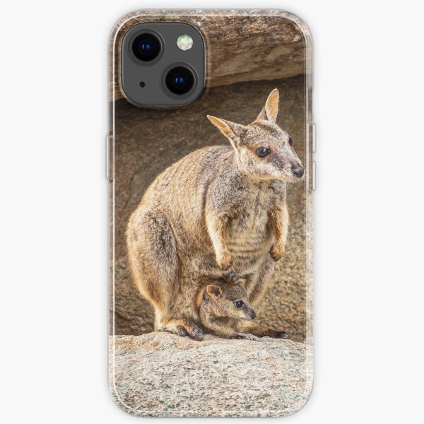 Rock Wallaby and her Joey! iPhone Soft Case