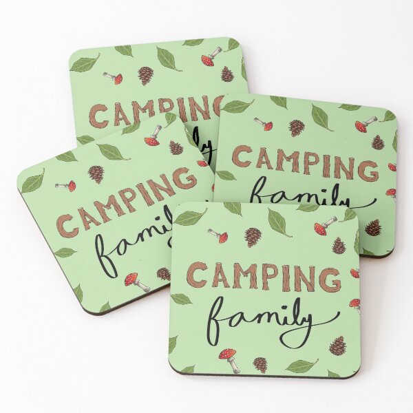 Item preview, Green Camping Family Nature Aesthetic print designed and sold by PastelDumpster.