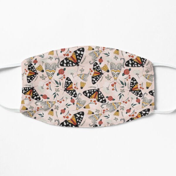 Vintage Inspired Moth Butterfly on Blush Flat Mask