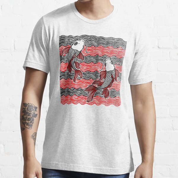 Double Koi Fish Great Wave Tattoo Red Black Double Koi Fish Great Wave Tattoo Red Black