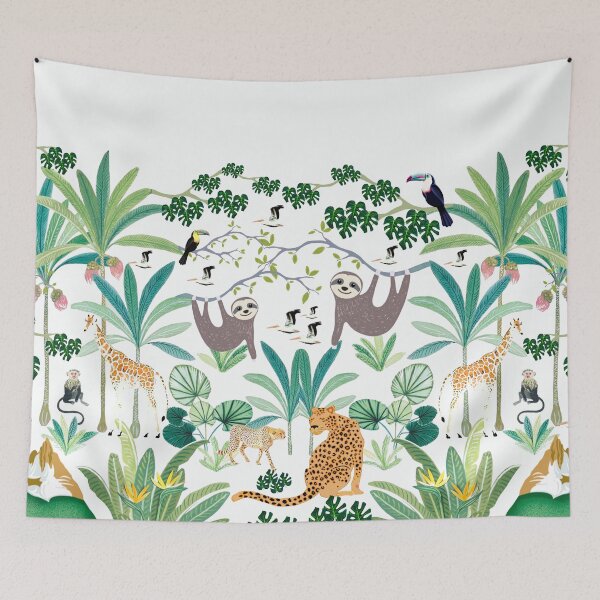 Item preview, Tropical Jungle Illustration Pattern  designed and sold by MarcSabuncu.