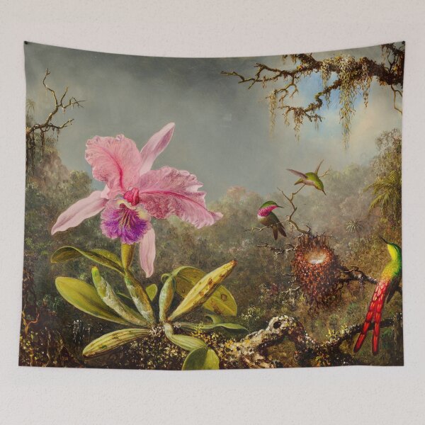 Item preview, Orchid and Hummingbirds designed and sold by Freyas-Eventyr.