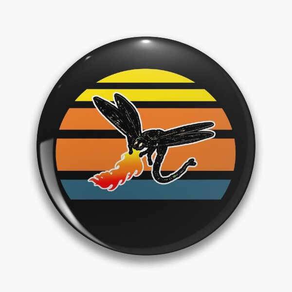 Item preview, Dragonfly Breathing Fire Vintage Sunset designed and sold by SharpThreadZ.