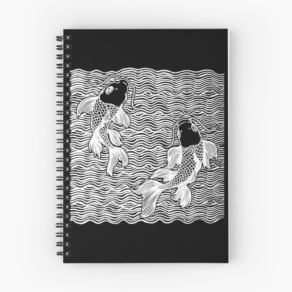Aperçu de l'œuvre Tatouage Double Poisson Koi Grande Vague Blanc créée et vendue par Ebayson74.